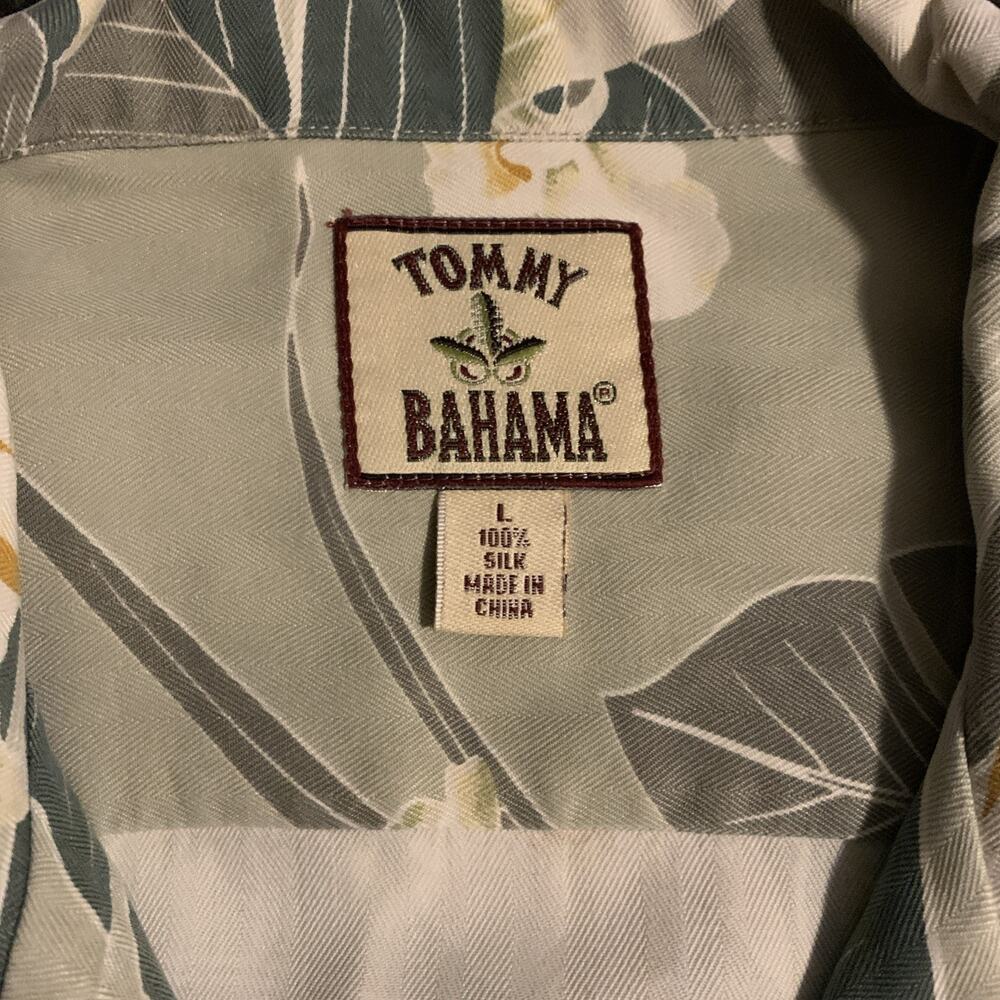 Tommy Bahama Hawaiian Shirt 100% Silk Large Green Button Up Short Sleeve - Picture 2 of 5